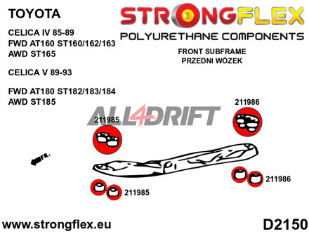 211986A: Vorderachsträger - Hintere Buchse SPORT - Toyota T180 (89-93) GT-Four / All-Track