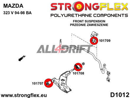 101708B Hintere Buchse für den vorderen unteren Querlenker - Mazda 323F / Lantis / Astina (94-98) BA