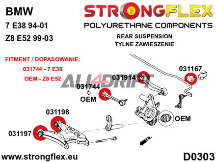 036088B Hinterachs-Buchsen-Satz BMW E38
