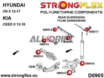 090013A SPORT Polyurethan Buchse für Hinterachs Querlenker oben Hyundai i30 / Kia Cee'd