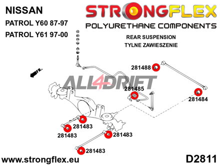 286133A Komplettsatz Achsgummilager SPORT - Nissan IV (87-97) Y60