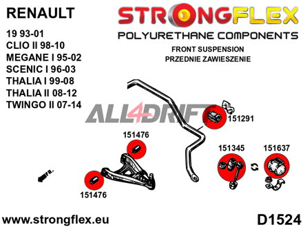 151637B Äußere Silentblock für vorderen Stabilisator - Renault 19 (93-01)
