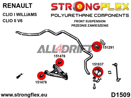 156080A SPORT-Fahrwerksbuchsen-Satz Vorderachse - Renault Williams (94-95)