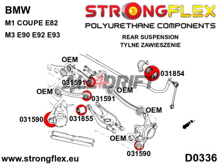 031855A Inneres Gummilager für hinteren unteren Querlenker SPORT BMW E82 / E9x