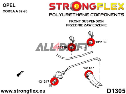 131137A Innere Querlenkerbuchse SPORT Opel Corsa / Nova