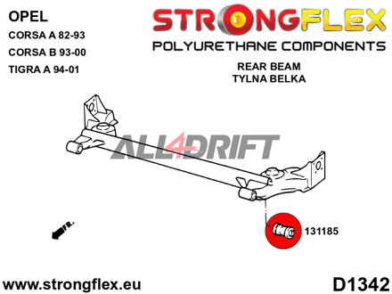 136053B Komplettes Satz Vorder- und Hinterachs-Gummilager Opel Corsa / Tigra