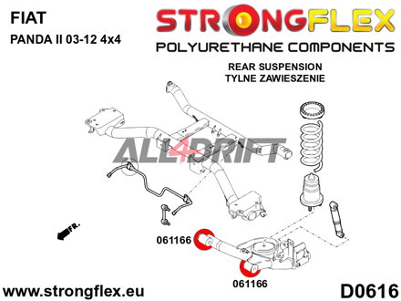 066038A SPORT Buchsen-Satz für den Hinterachslenker Fiat Cinquecento / Panda / Seicento