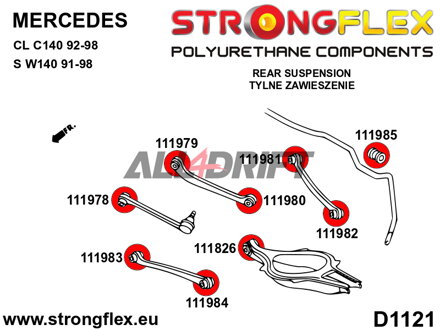 111985B Hinterachs Stabilisator Buchse - Mercedes W140 (91-98)
