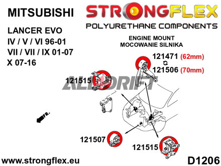 121507B: Untere Motorlagerung vorne - Mitsubishi IV / V / VI (96-01)